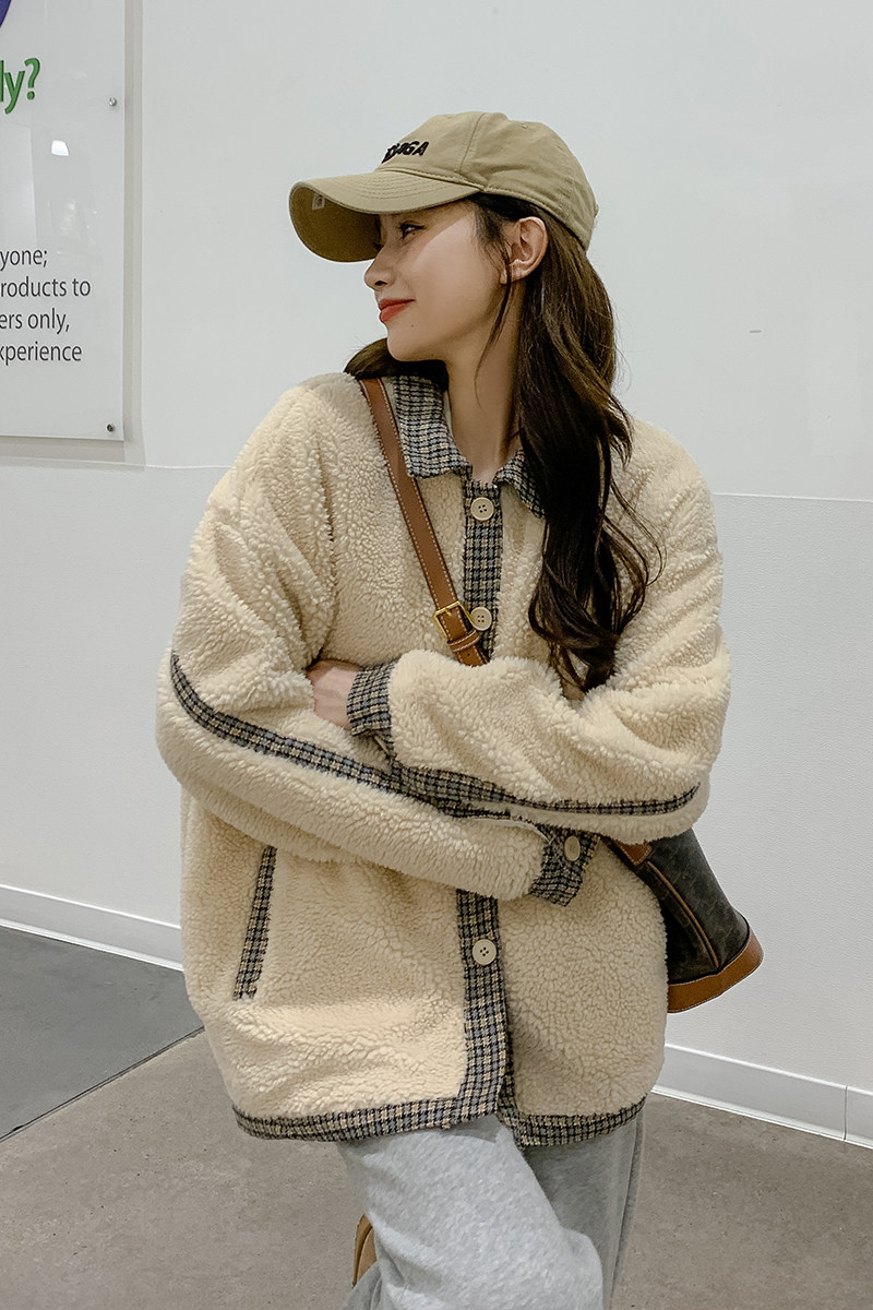 现货羊羔毛皮毛一体外套女185-9982-P165-K248,女装短外套,浙宝185