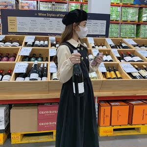 现货数据好设计感撞色假两件连衣裙185-8588-P125-K178
