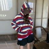现货条纹卫衣两件套装女185-9905-P175k258T恤P95k148马甲P80，女装卫衣/绒衫，浙宝185