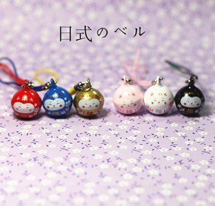 手机挂件御守挂件小铃铛开运招财猫 福猫手机挂坠挂件挂饰日系女