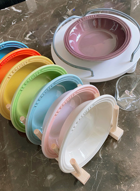 lecreuset酷彩宠物碗餐前盘陶瓷浅盘牛奶碟猫碗中小狗盆生骨肉