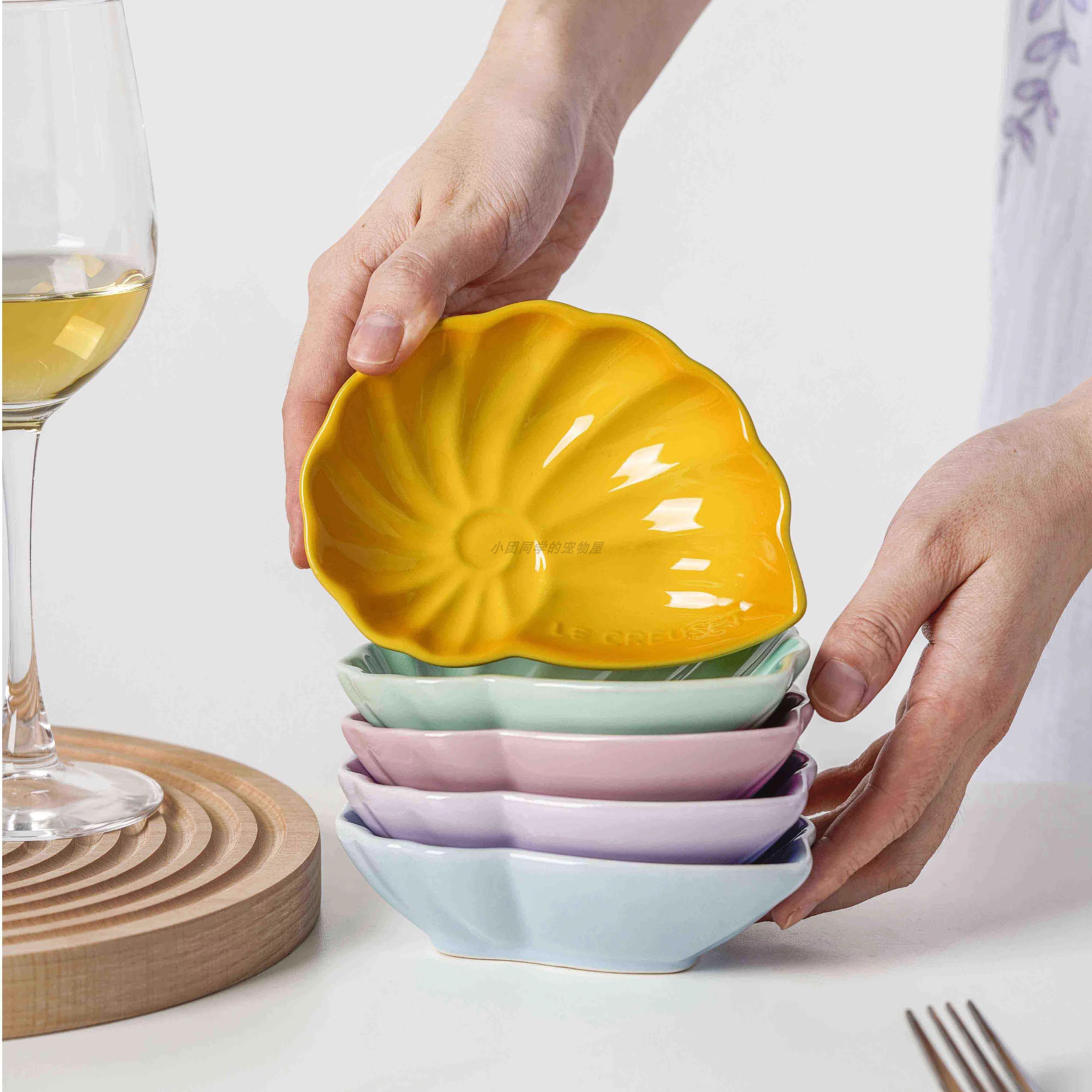 lecreuset酷彩陶瓷盘子釉下彩