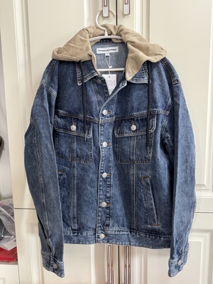 国货美特斯男牛仔外套春秋舒适宽松连帽可拆宽松简约时尚牛仔上衣