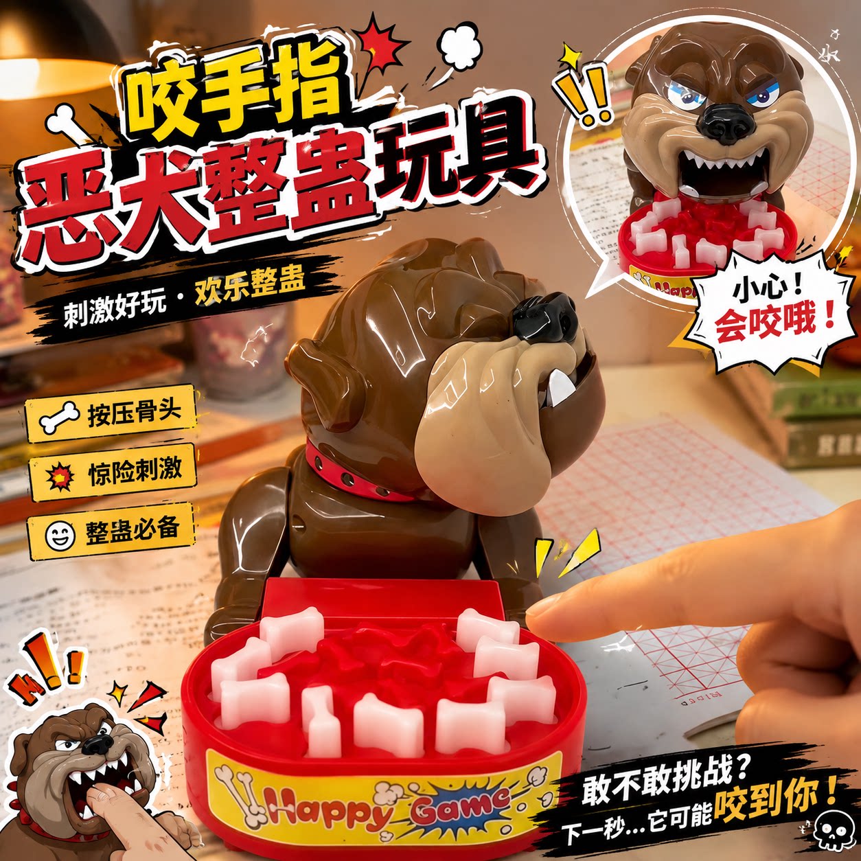 【养不熟的狗】咬手指恶犬玩具抽象恶搞整蛊小道具创意减压护食狗