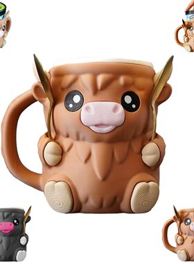 跨境the Highland Cow Ice Pint Holder企鹅奶牛冰激凌杯托 托杯