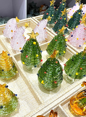 菠萝圣诞树拉丝琉璃摆件