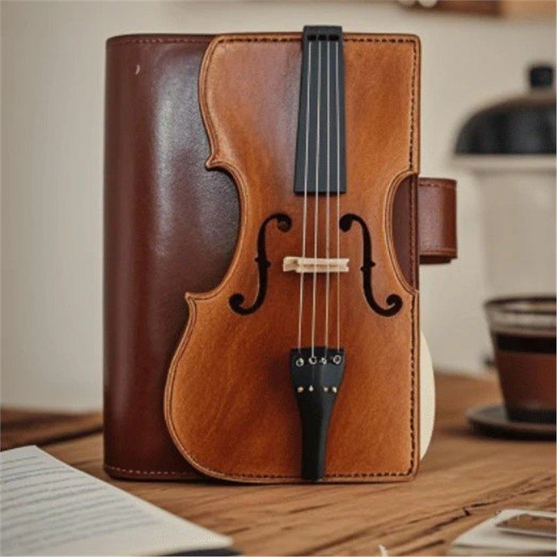 跨境新款Vintage Violin Leather Noteb
