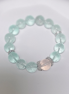 【薄荷绿宝】天然绿萤石手链六芒星光粉春日清露冰透手串送女朋友