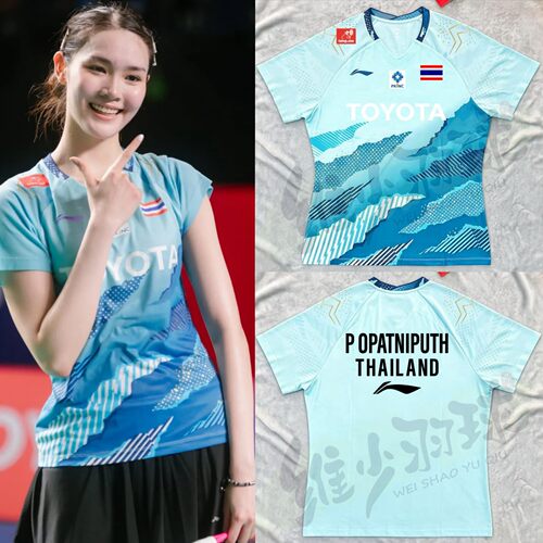 26李宁AAYW036/AAYW042国际球员泰国碧查梦羽毛球大赛服女款印字