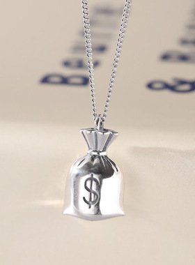 韩版复古钱袋子项链女生时尚百搭个性福袋气质颈链简约轻奢锁骨