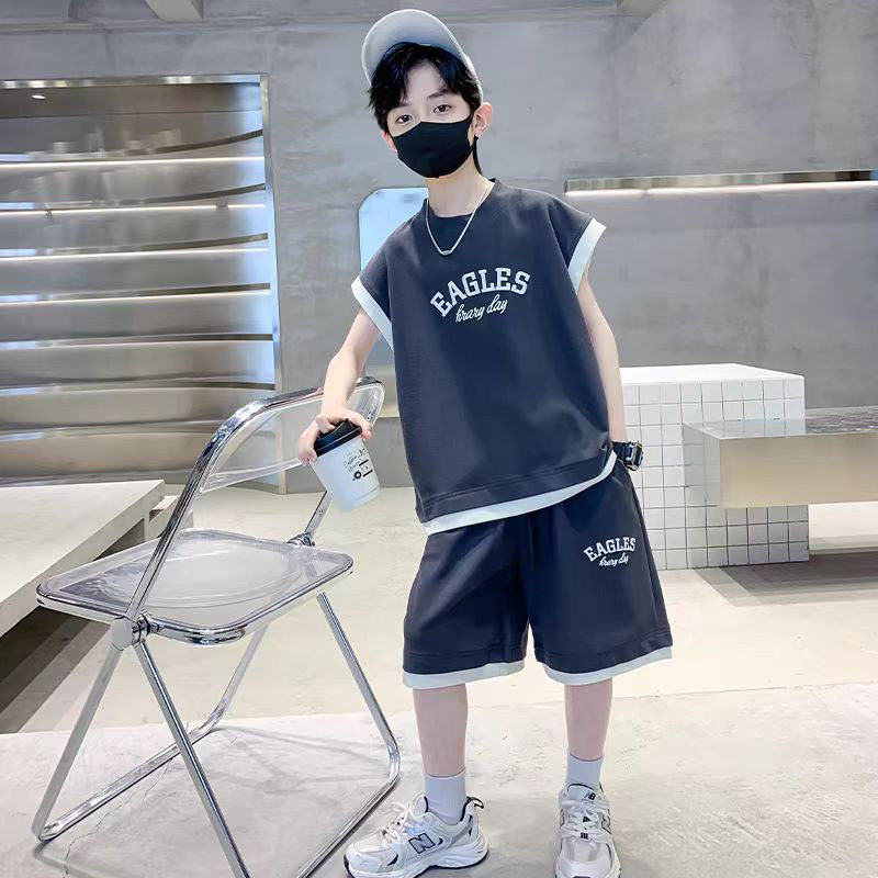 儿童男童夏装套装新款中大童洋气儿童运动套装
