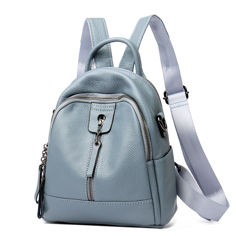 头层牛皮真皮女士双肩包小号时尚新款百搭高级感背包日常通勤包