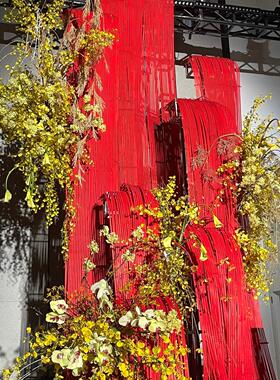 竹编竹排竹片竹条竹篾条手工软竹条竹艺花艺背景展馆会场婚礼装饰