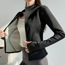 运动骑行秋季 加绒加厚瑜伽服女2025新款 上衣秋冬保暖外套立领长袖
