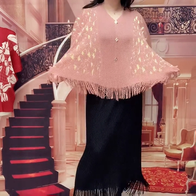 新品烫金流苏褶皱小衫加裙子两件套装女时尚气质休闲百搭中年女装