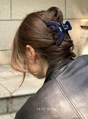 miu蓝小方气质抓夹简约金标发抓高级发夹夏季气质韩国发饰头饰品