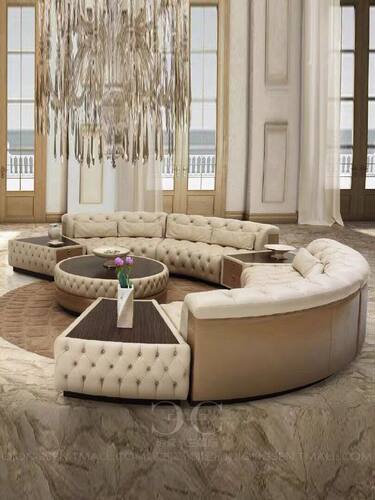 北欧轻奢弧形沙发客厅美容院服装店简约创意设计师意式现代科技布