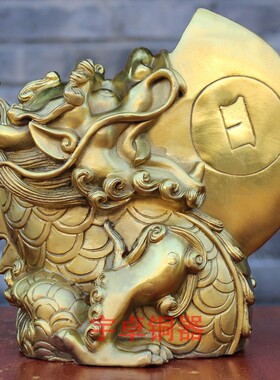 黄铜睚眦神兽斧头摆件