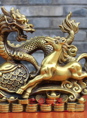 宇卓铜器铜龙马精神 玄关龙 摆件家居工艺品装饰品