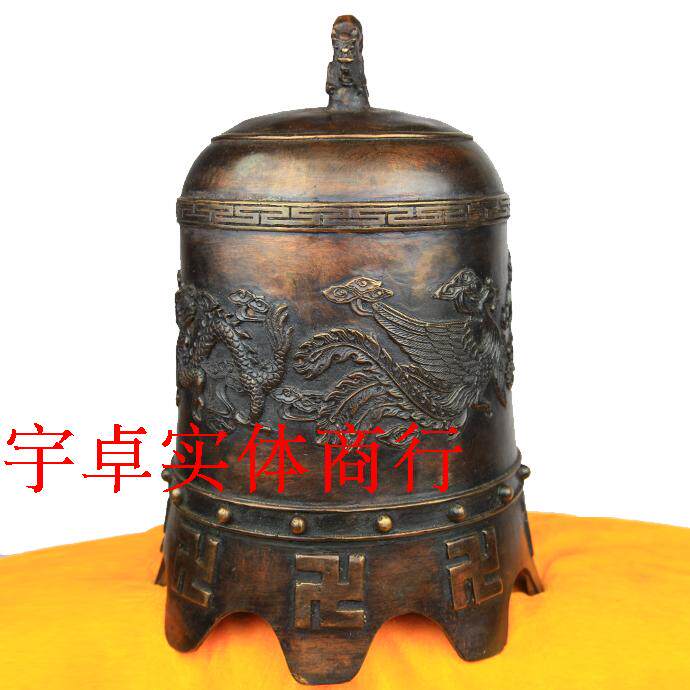 宇卓铜器 纯铜钟 黄铜钟 铜钟 平安钟 大号铜铃铛挂件