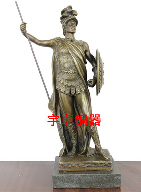 工艺品欧式风盾牌希腊力士铜雕