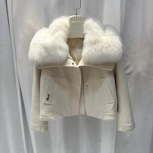 2025冬新女保暖白鹅绒内胆麂皮绒年轻派克服狐狸毛领美拉德羽绒服