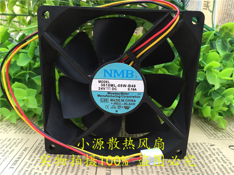 原装NMB 3610ML-05W-B49 9025 24V 0.16A 9CM变频器散热风扇