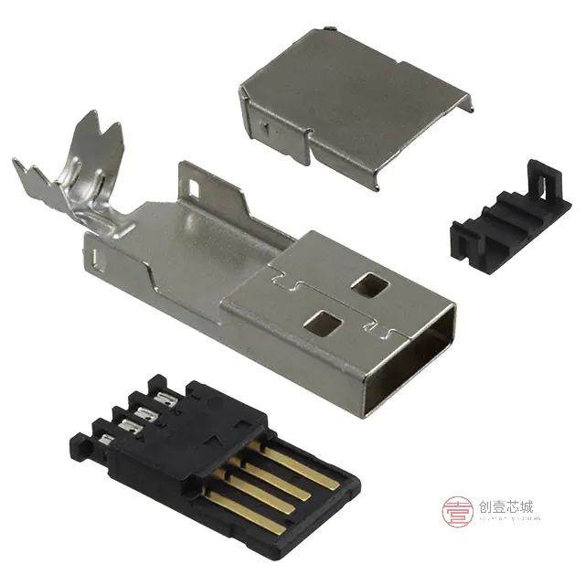 原装1734372-1全新CONN PLUG USB2.0 TYPEA 4POS SLD正品