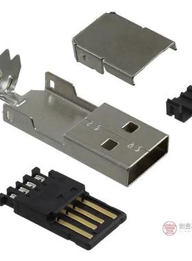 原装1734372-1全新CONN PLUG USB2.0 TYPEA 4POS SLD正品