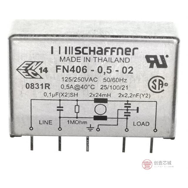 原装FN406-0.5-02全新LINE FILTER 250VAC 500MA TH正品