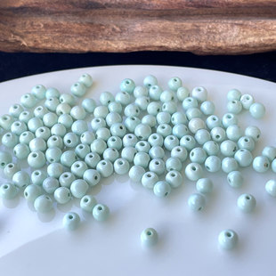 天然原矿绿松石小米珠散珠圆珠项链手串迷你珠子高瓷放漏微瑕福利