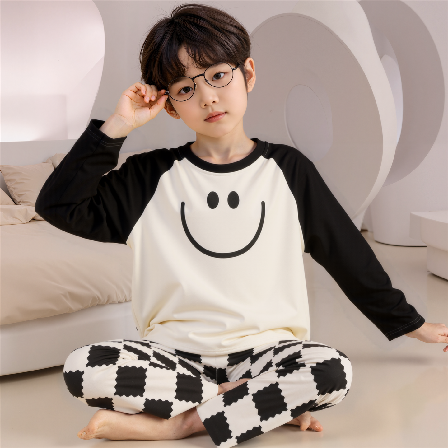 儿童睡衣男童春秋季长袖纯棉男孩中大童小孩宝宝休闲风家居服套装