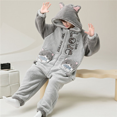 努比努米睡衣男青少年法兰绒