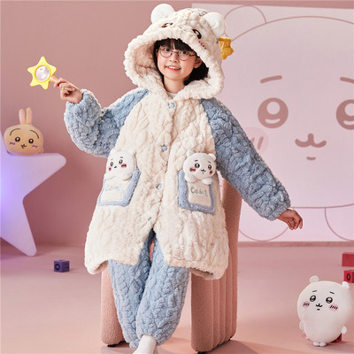 努比努米珊瑚绒夹棉可爱卡通