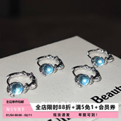 Pink Daily缠绕灵蛇月光石耳圈暗黑设计感蛇形耳扣耳饰朋克耳钉