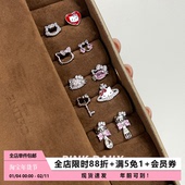 Pink Daily爆闪满钻kt猫钛钢耳钉可爱耳骨钉凯蒂kitty耳蜗钉耳饰