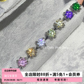 PinkDaily爆闪龙爪耳骨钉镶钻锆石耳钉平底拧螺丝钛钢耳蜗钉耳饰