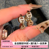 Pink Daily金色气质高级感满钻耳环轻奢圈圈耳圈独特漂亮耳扣耳饰