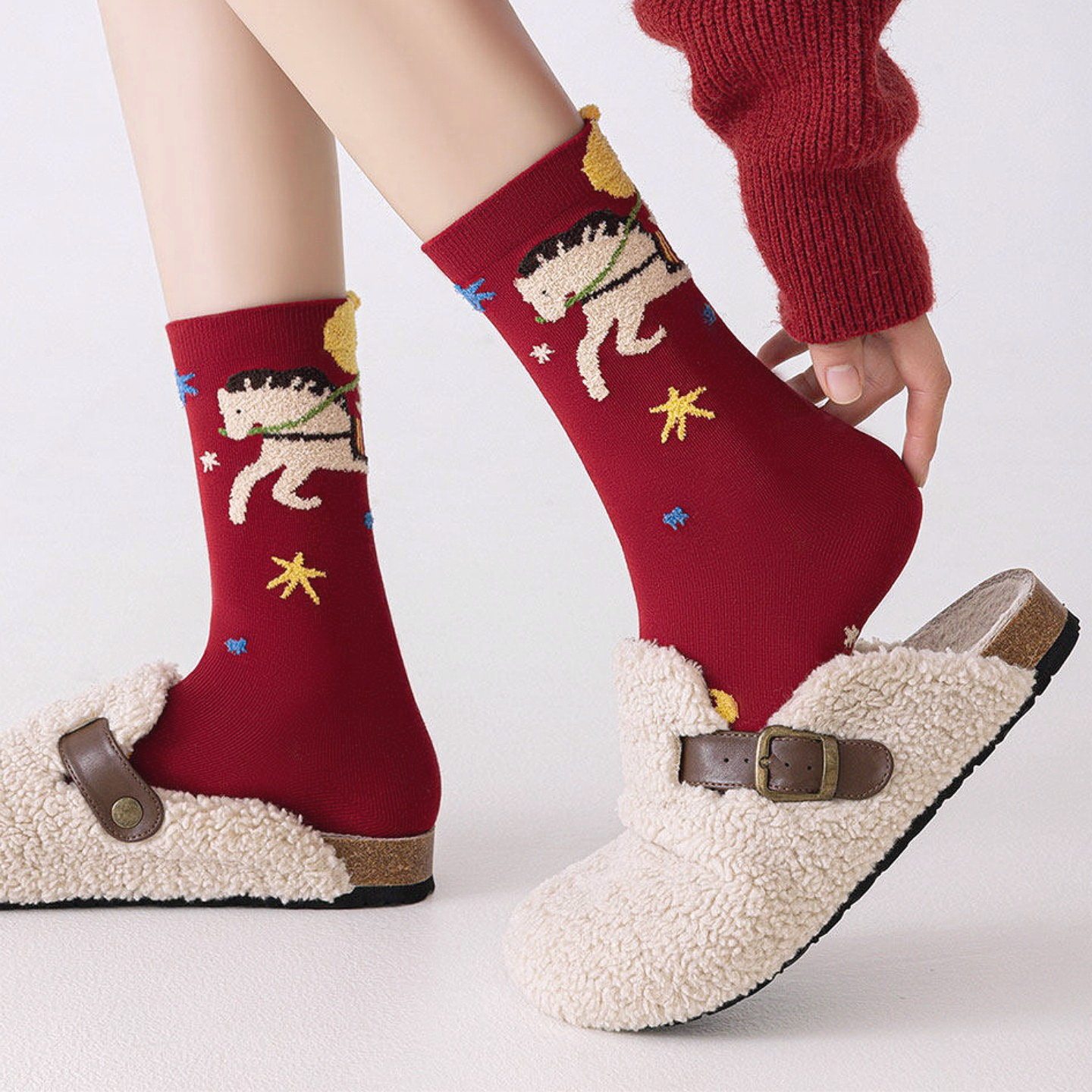 2026马年本命年红色中筒袜子属马男女同款秋冬新年过年喜庆袜网红,服饰配件/皮带/帽子/围巾,袖扣,淘宝优惠券,粉丝福利购,淘宝优惠卷