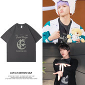 短袖 T恤字母印花纯棉男女装 打底衫 TXT崔秀彬李泰容同款 上衣服夏季