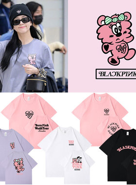 LISA朴彩英金智秀珍妮blackpink BORNPINK伦敦演唱会同款短袖T恤