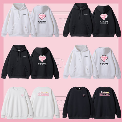 BLACKPINK粉墨DEADLINE演唱会香港澳门快闪周边衣服同款卫衣印花