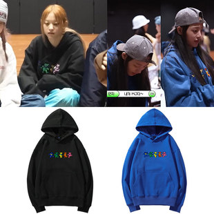 NewJeans金玟池MINJI姜海粼HAERIN同款卫衣服宽松加绒薄套头连帽