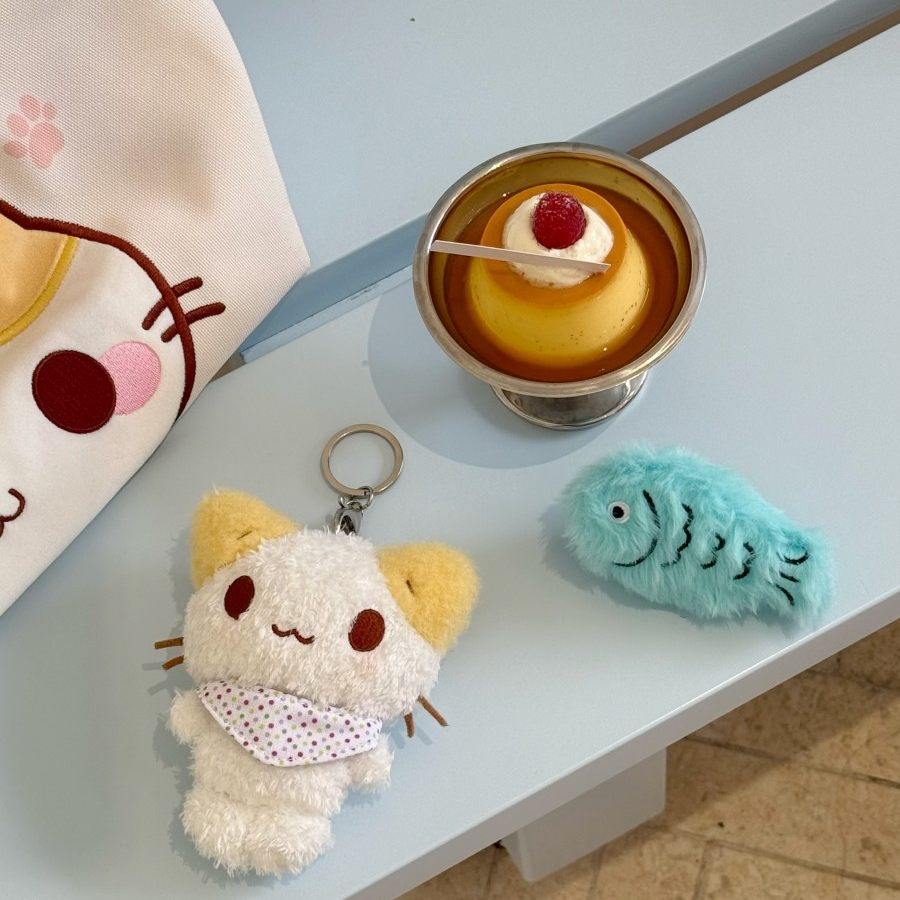 可爱棉花糖猫挂件绒挂件钥匙扣