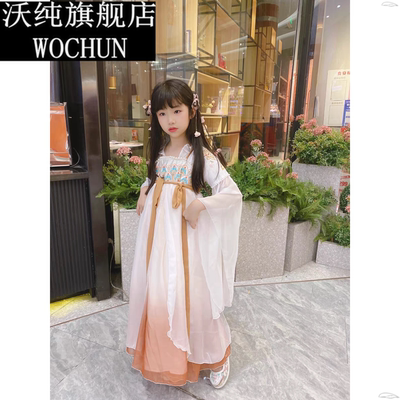 女童汉服古装夏季超仙中大童连衣