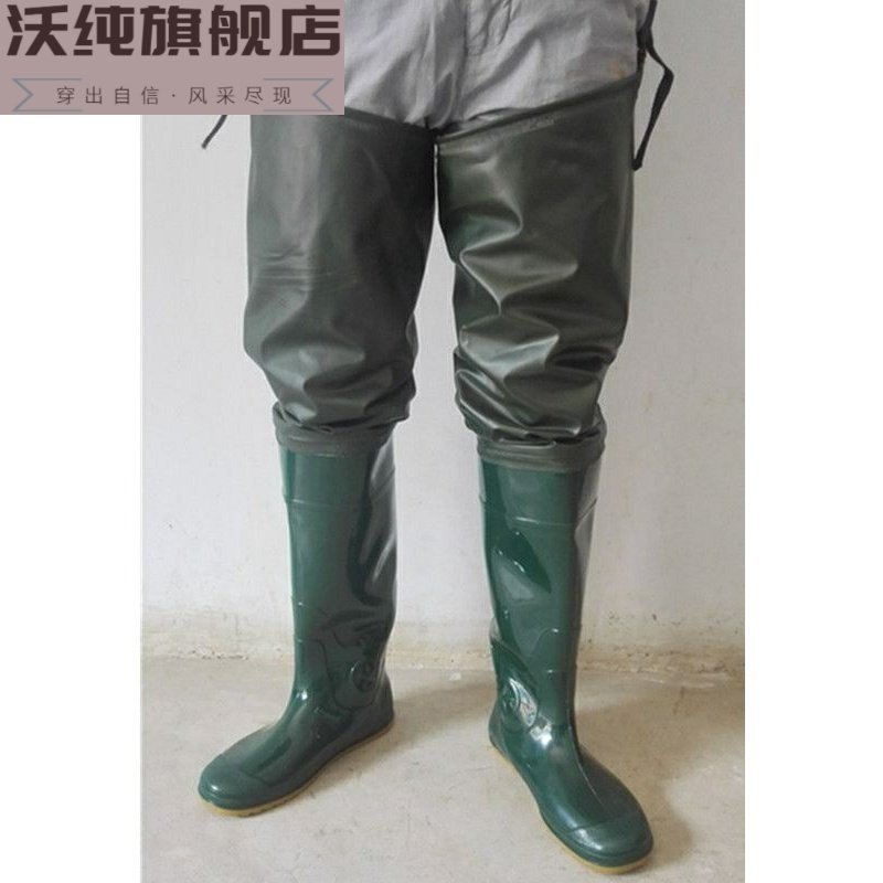 防蛇咬裤户外夏季渔夫裤下水裤抓鱼裤耐磨连体半身加厚护腿套防咬