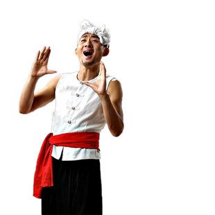 陕北民歌服装男演出服腰鼓秧歌舞蹈农民白头巾王小二游击队红腰带