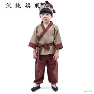 和尚服宝宝儿童古装男小书药童装神笔马良服装书生棉质表演服