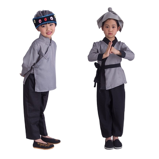 儿童成人表演服装老奶奶老爷爷演出服西游记三打白骨精服装村姑服