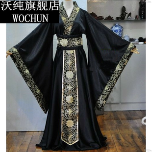 儿童古装男汉服唐装秦朝春秋战国三国臣官服汉朝大臣古代演出服装